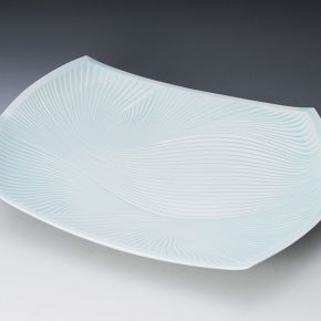 青白磁鎬彫六角鉢 青白磁鎬彫六角鉢